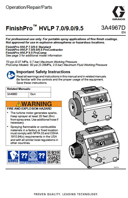 Graco FinishPro HVLP 7.0 Standard